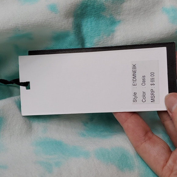 DKNY Jean's Oasis Aqua blue Tie Dye Long sleeve Sweater size Large - Picture 6 of 9